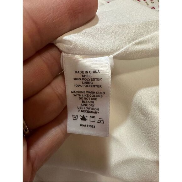 1. State Long Sleeve Floral Ruffle Mini Dress White and Red Size 8 - Picture 13 of 14